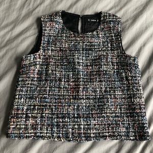 tweed sleeveless top